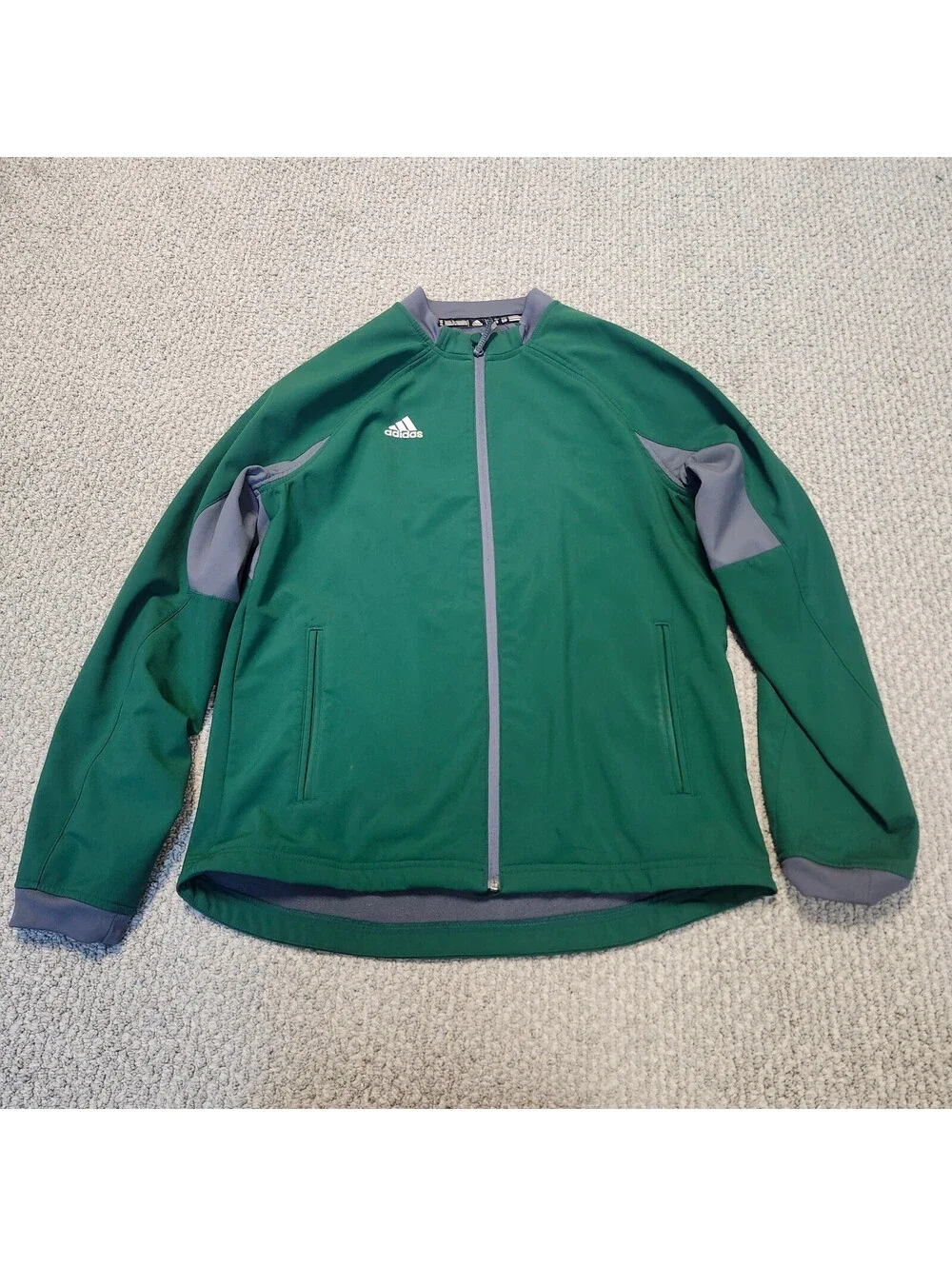 Adidas Jacket Green Full Zip Men's Size Small